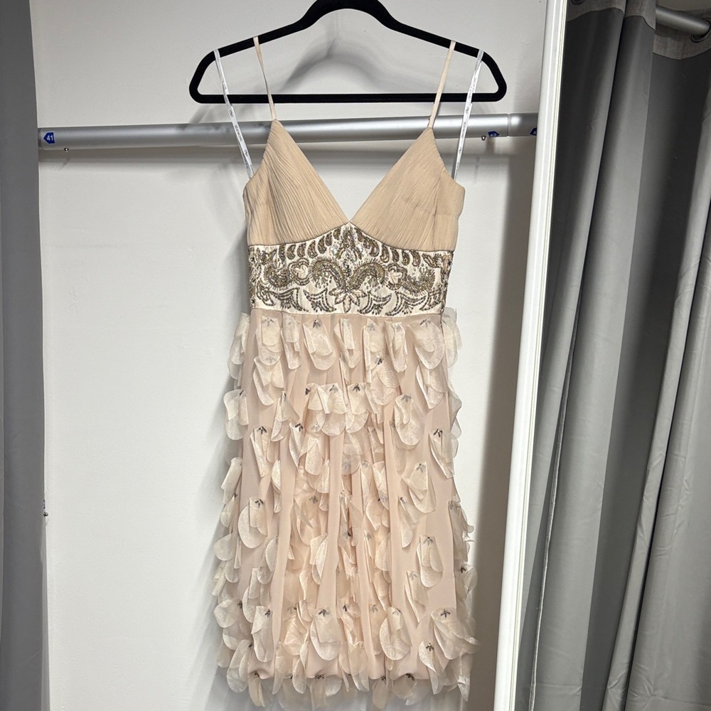 Sue Wong Champagne and Silver Gown
